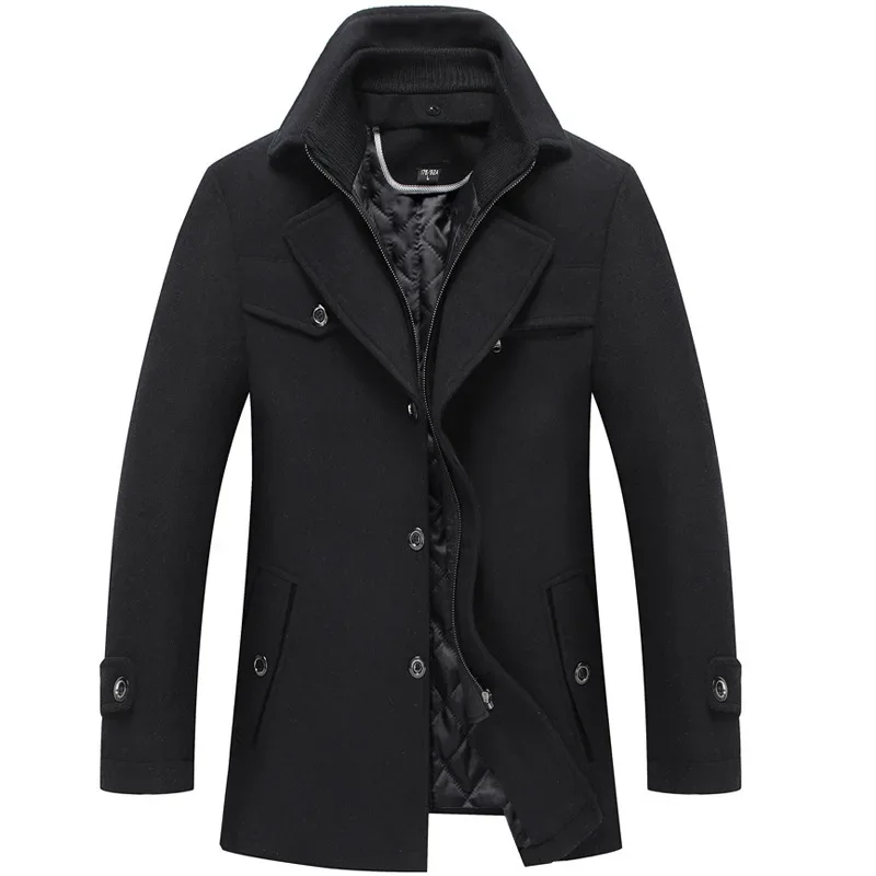 Manteau élégant à double col pour homme – Style urbain et raffiné pour l’hiver - Image 4