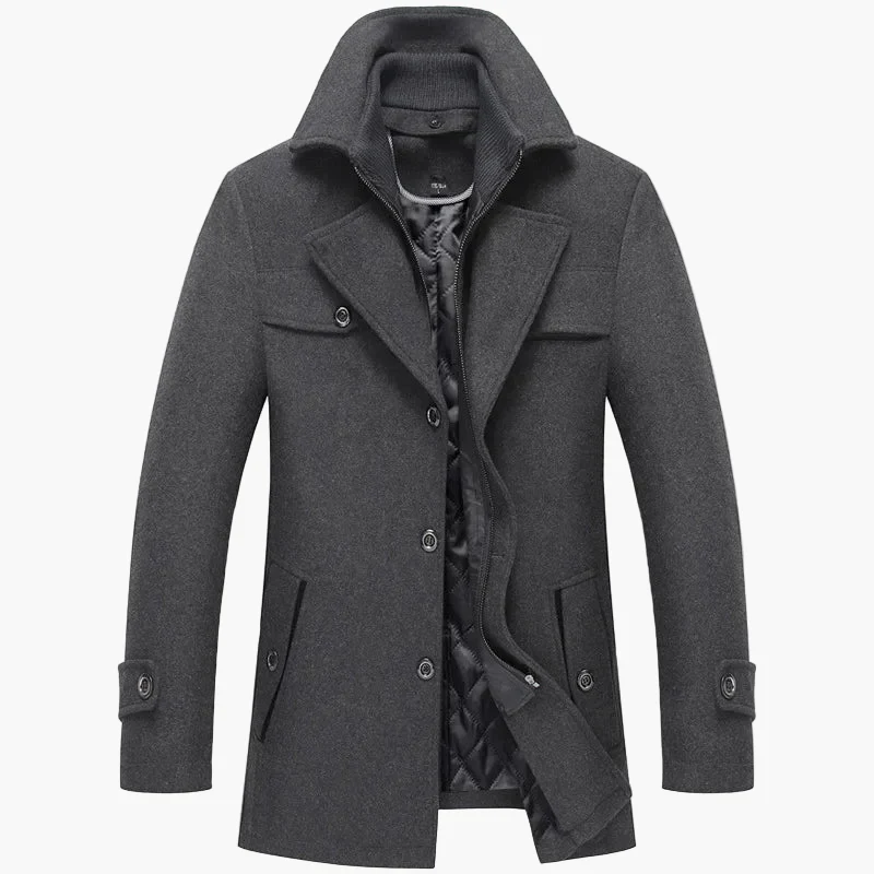 Manteau élégant à double col pour homme – Style urbain et raffiné pour l’hiver - Image 7