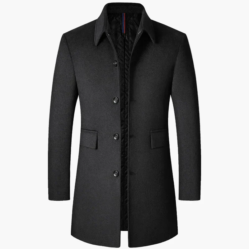 Manteau élégant homme style coréen mi-long, trench à revers pour look moderne et urbain - Image 4