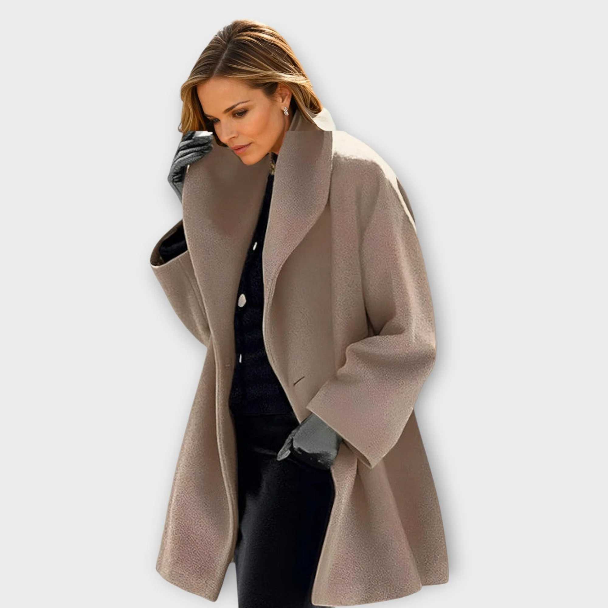 Manteau Femme Élégant à Col Châle Style Oversize pour Bureau et Quotidien - Image 3