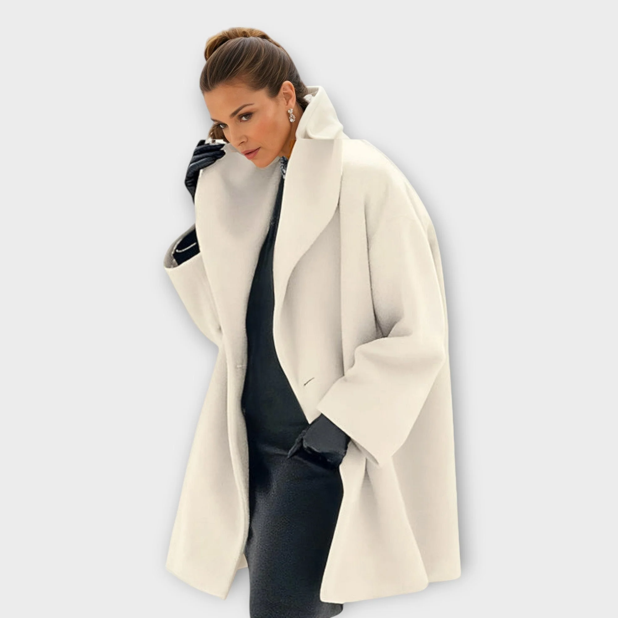Manteau Femme Élégant à Col Châle Style Oversize pour Bureau et Quotidien - Image 5