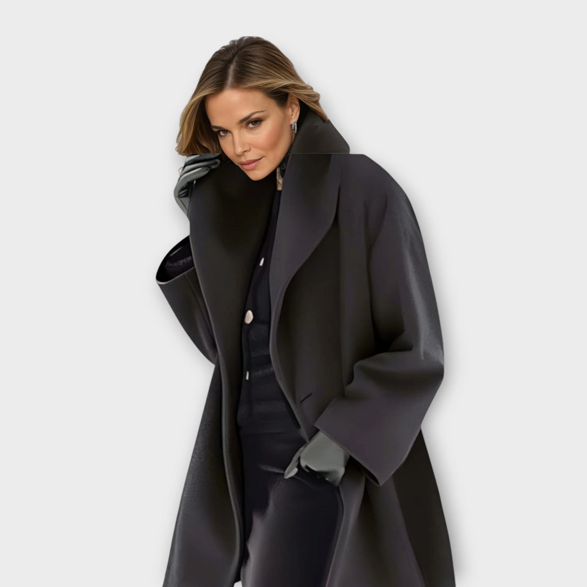 Manteau Femme Élégant à Col Châle Style Oversize pour Bureau et Quotidien - Image 6