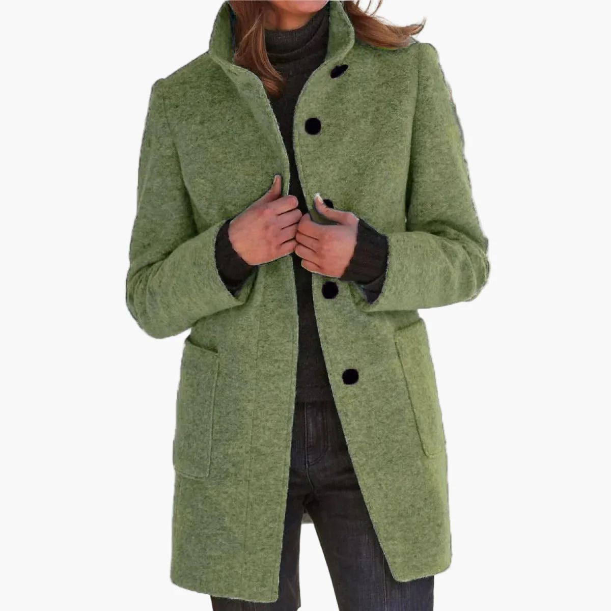 Manteau femme élégant coupe droite style urbain – Idéal pour l'automne et l'hiver - Image 12