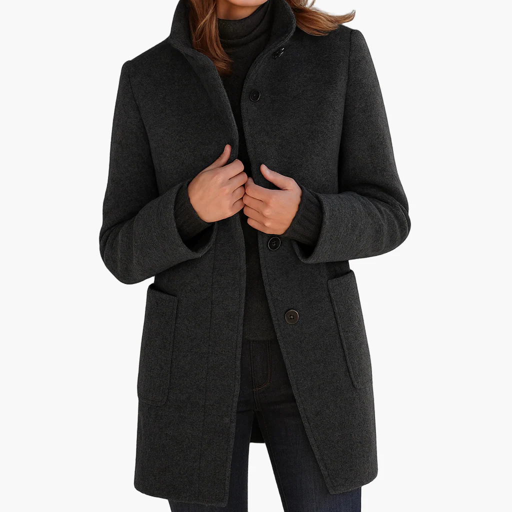Manteau femme élégant coupe droite style urbain – Idéal pour l'automne et l'hiver - Image 2