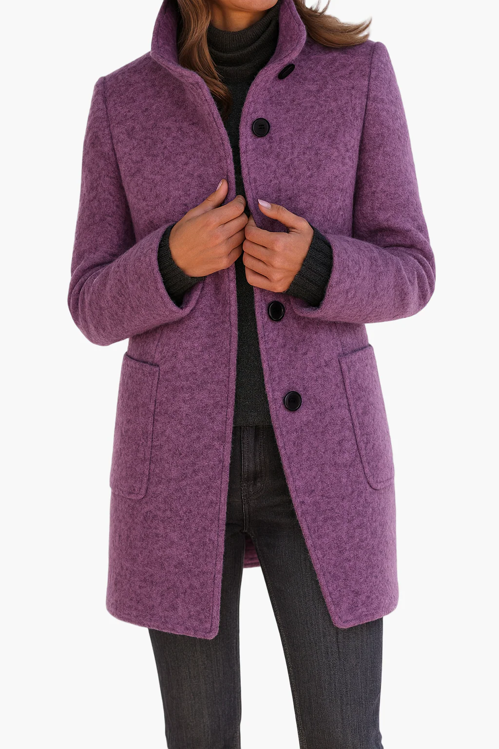 Manteau femme élégant coupe droite style urbain – Idéal pour l'automne et l'hiver - Image 5