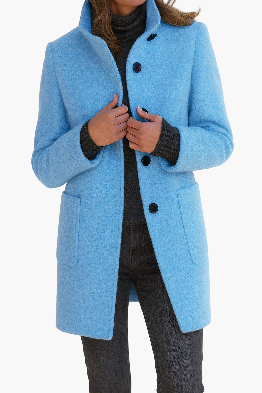 Manteau femme élégant coupe droite style urbain – Idéal pour l'automne et l'hiver - Image 9