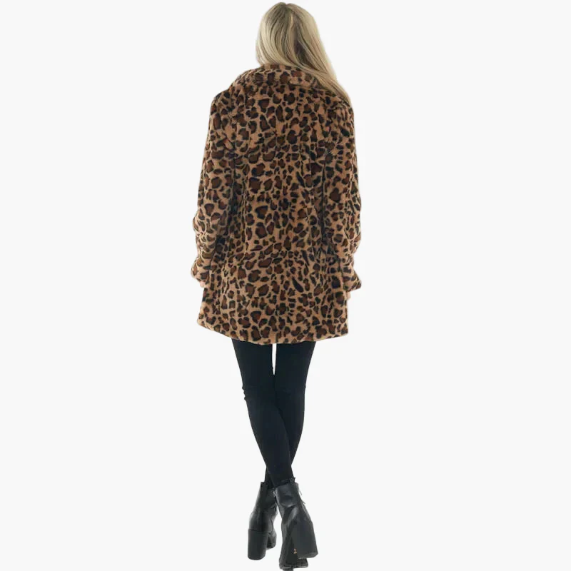 Manteau Femme Élégant à Imprimé Léopard Style Urbain – Idéal pour l’Automne et l’Hiver - Image 6