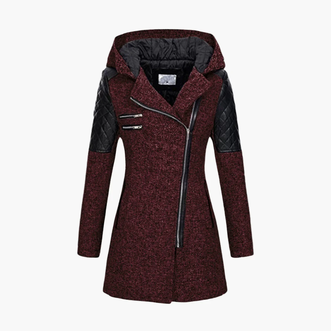 Manteau femme style tweed capuche, élégant et moderne pour l’hiver - Image 3
