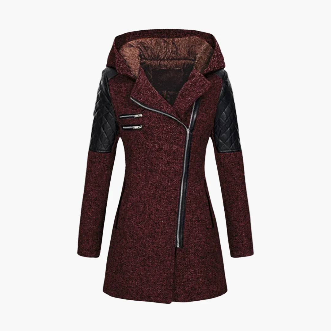 Manteau femme style tweed capuche, élégant et moderne pour l’hiver - Image 5