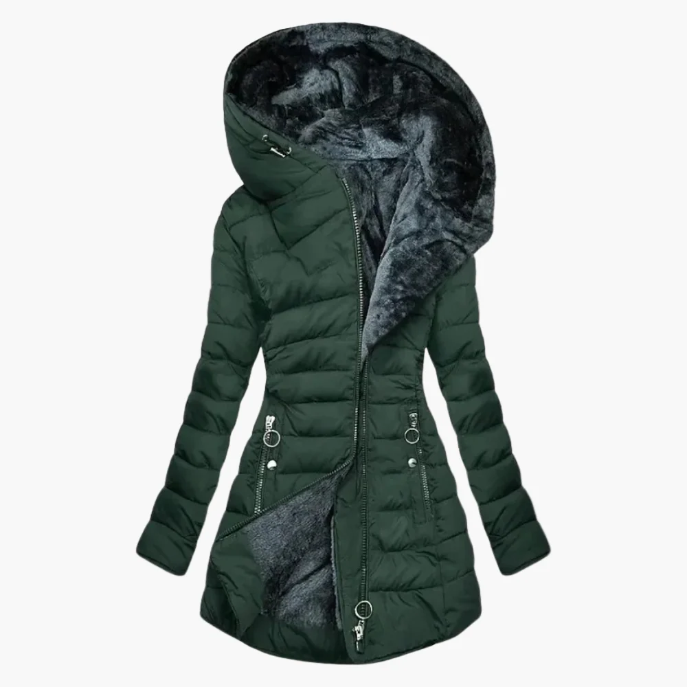 Manteau d'Hiver Élégant Femme Style Long avec Capuche Doublée Chaude - Image 2