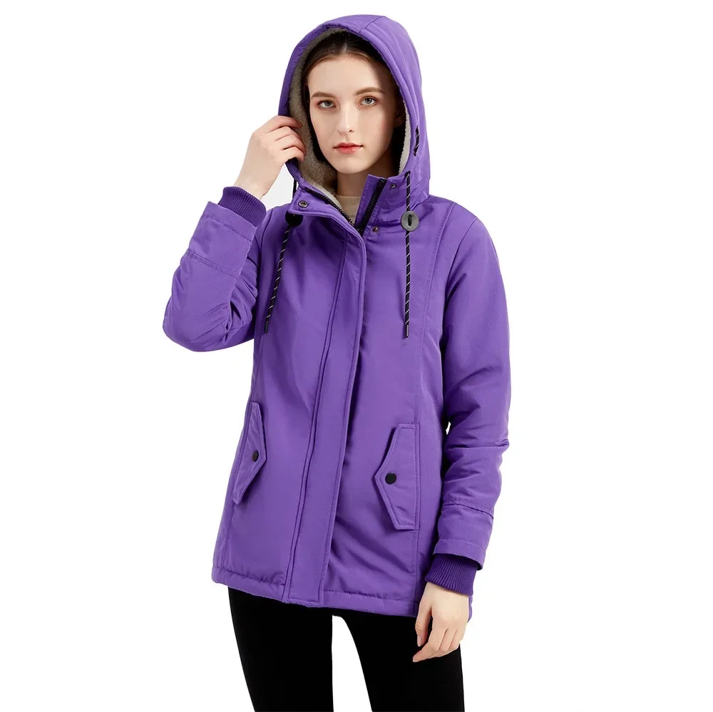 Manteau d'Hiver Femme à Capuche Style Décontracté Chaud pour Extérieur - Image 5
