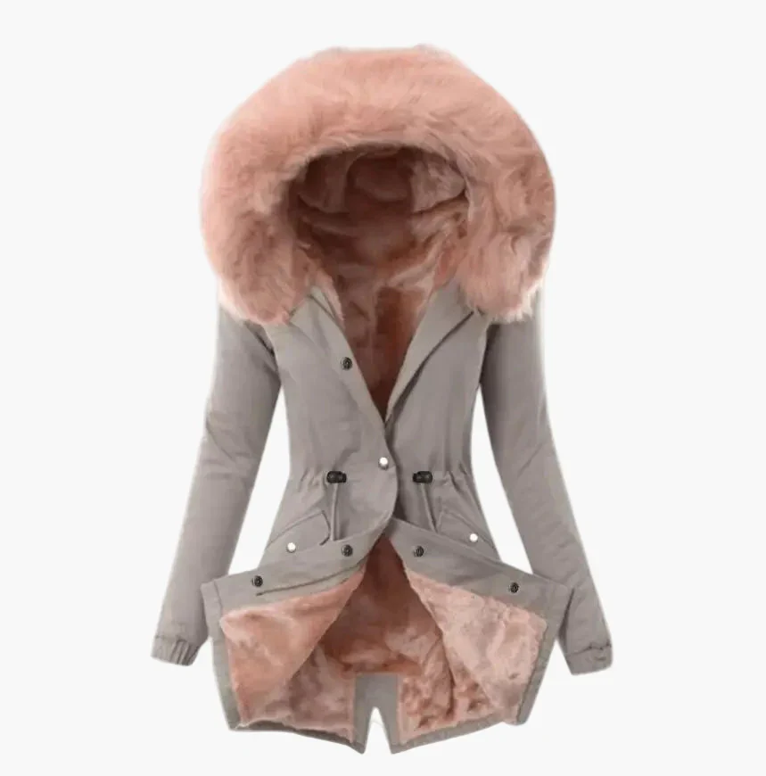 Manteau d'hiver femme élégant à capuche large fourrée style urbain chaud - Image 2