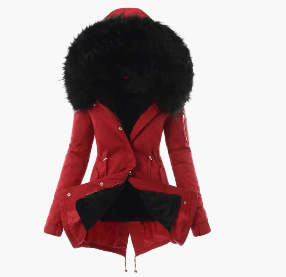 Manteau d'hiver femme élégant à capuche large fourrée style urbain chaud - Image 4