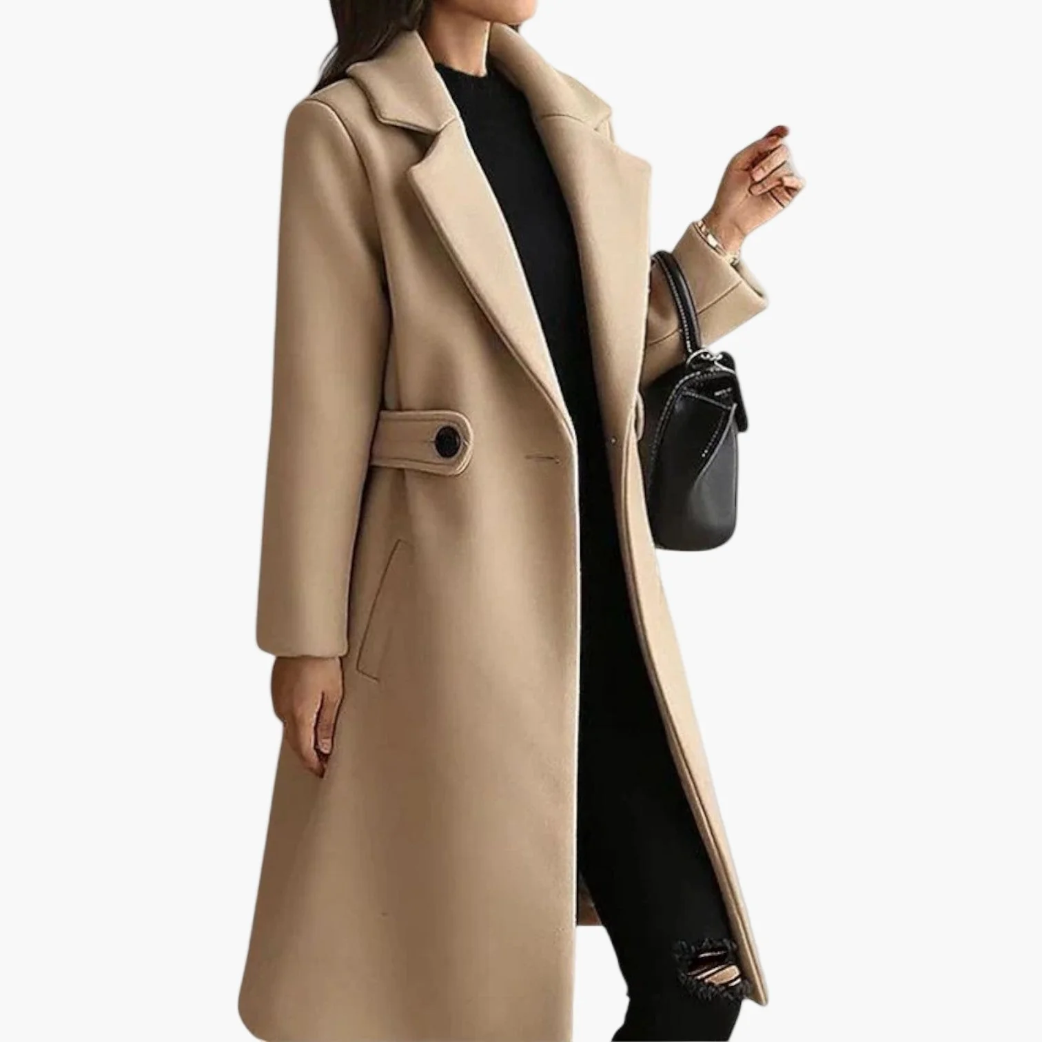 Manteau d'Hiver Femme Élégant Ceinturé Style Classique pour Tenue Urbaine et Chic - Image 2