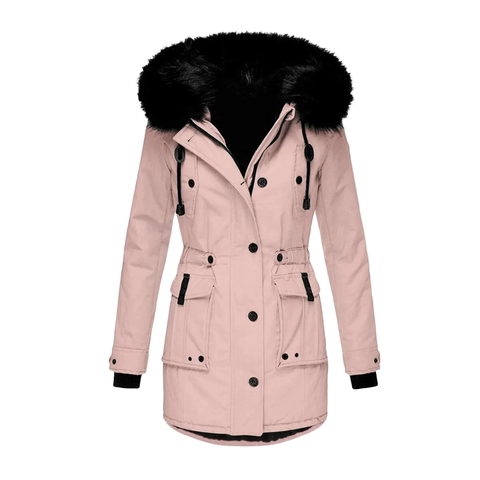Manteau d'hiver femme grande taille avec capuche fourrure style vintage urbain - Image 10