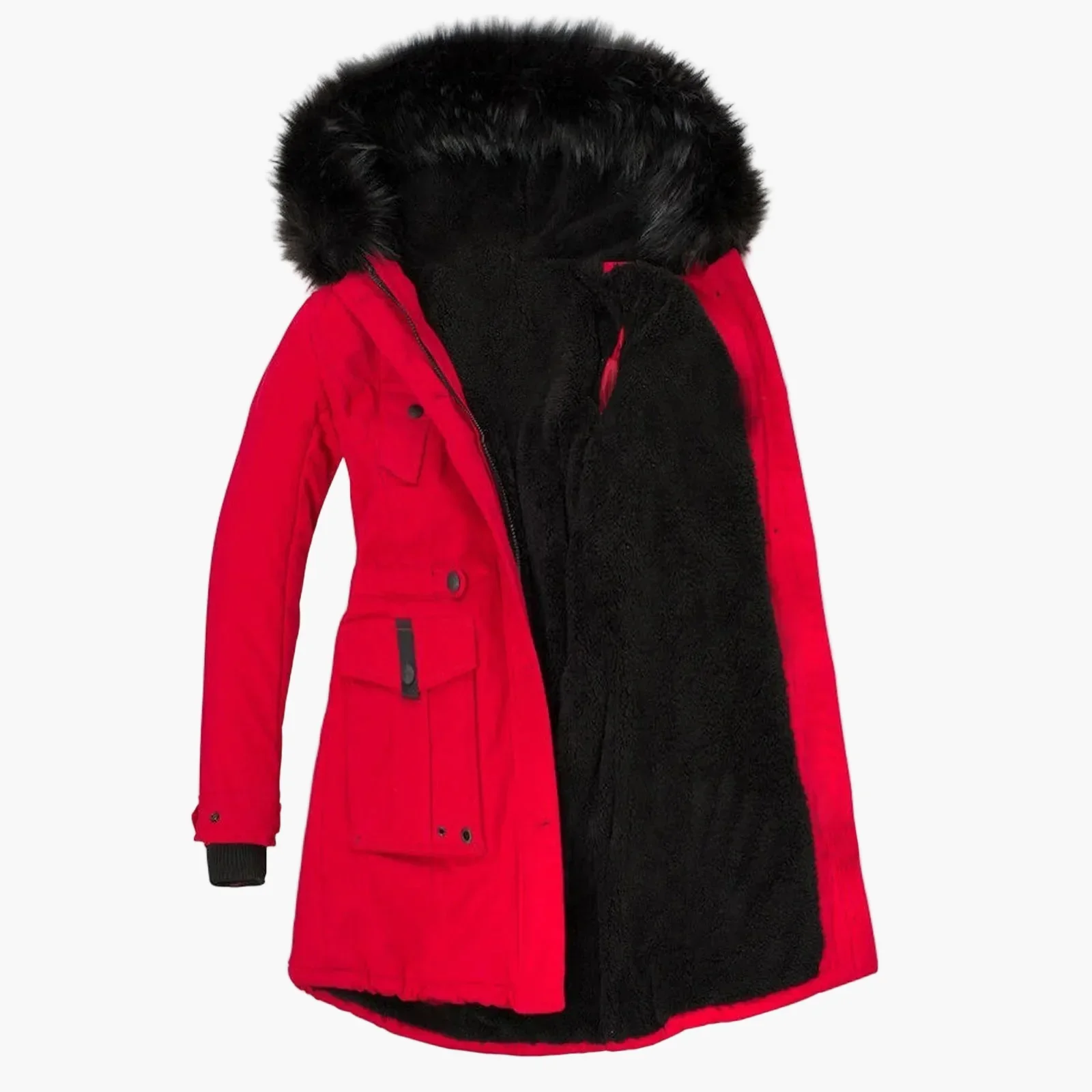 Manteau d'hiver femme grande taille avec capuche fourrure style vintage urbain - Image 6