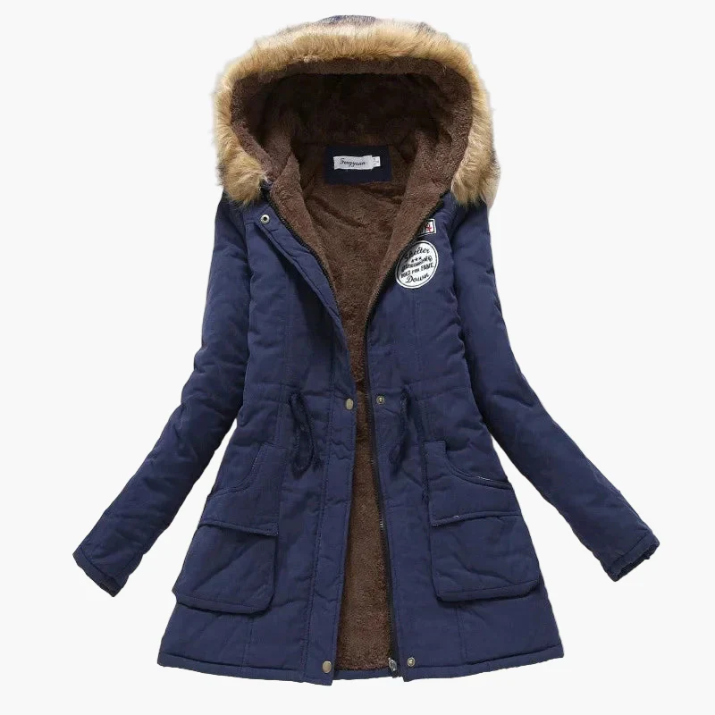 Manteau d’Hiver Femme – Style Coréen à Capuche, Mi-Long - Image 2