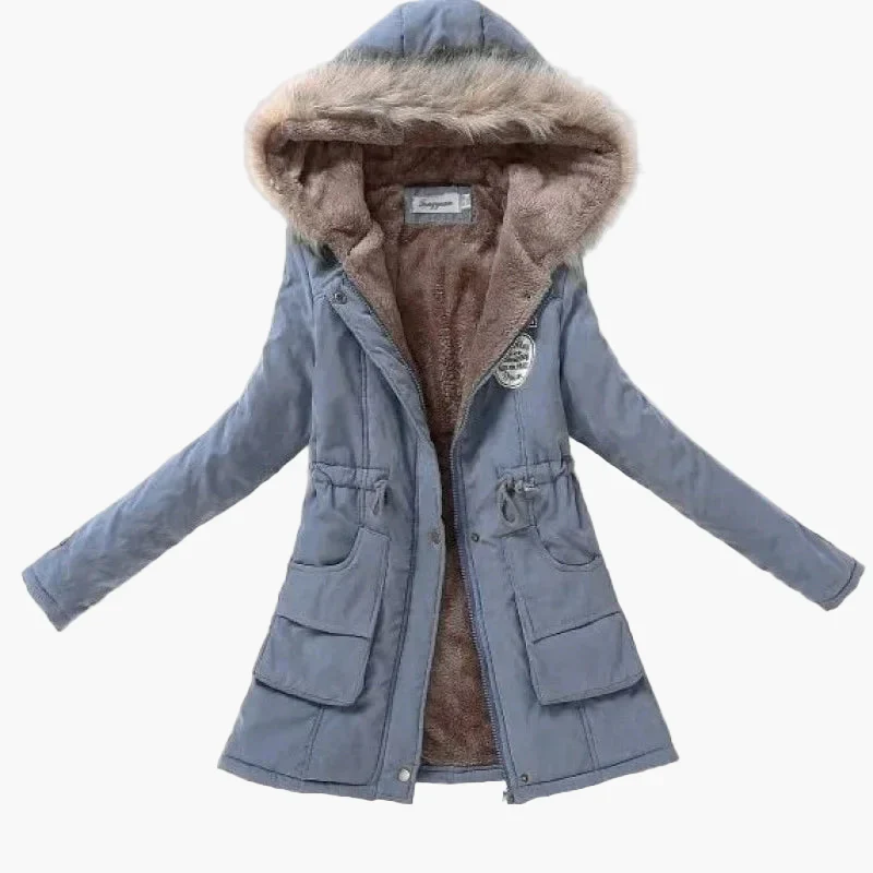 Manteau d’Hiver Femme – Style Coréen à Capuche, Mi-Long - Image 3