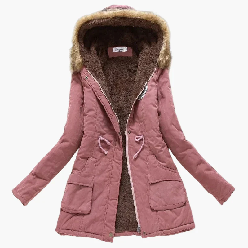 Manteau d’Hiver Femme – Style Coréen à Capuche, Mi-Long - Image 4