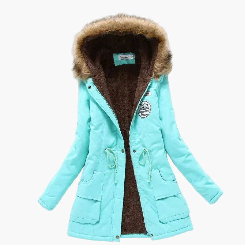 Manteau d’Hiver Femme – Style Coréen à Capuche, Mi-Long - Image 5