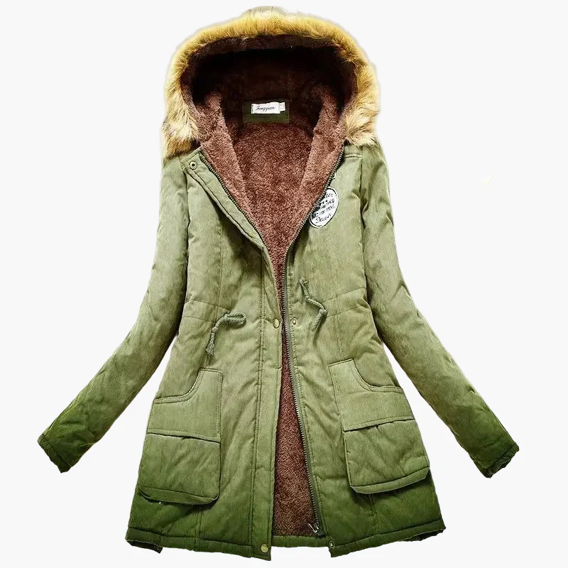 Manteau d’Hiver Femme – Style Coréen à Capuche, Mi-Long - Image 7