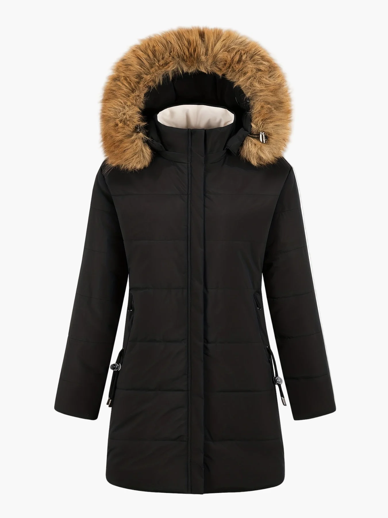 Manteau d'hiver femme style parka avec capuche en fausse fourrure – Élégance chic pour temps froid - Image 5