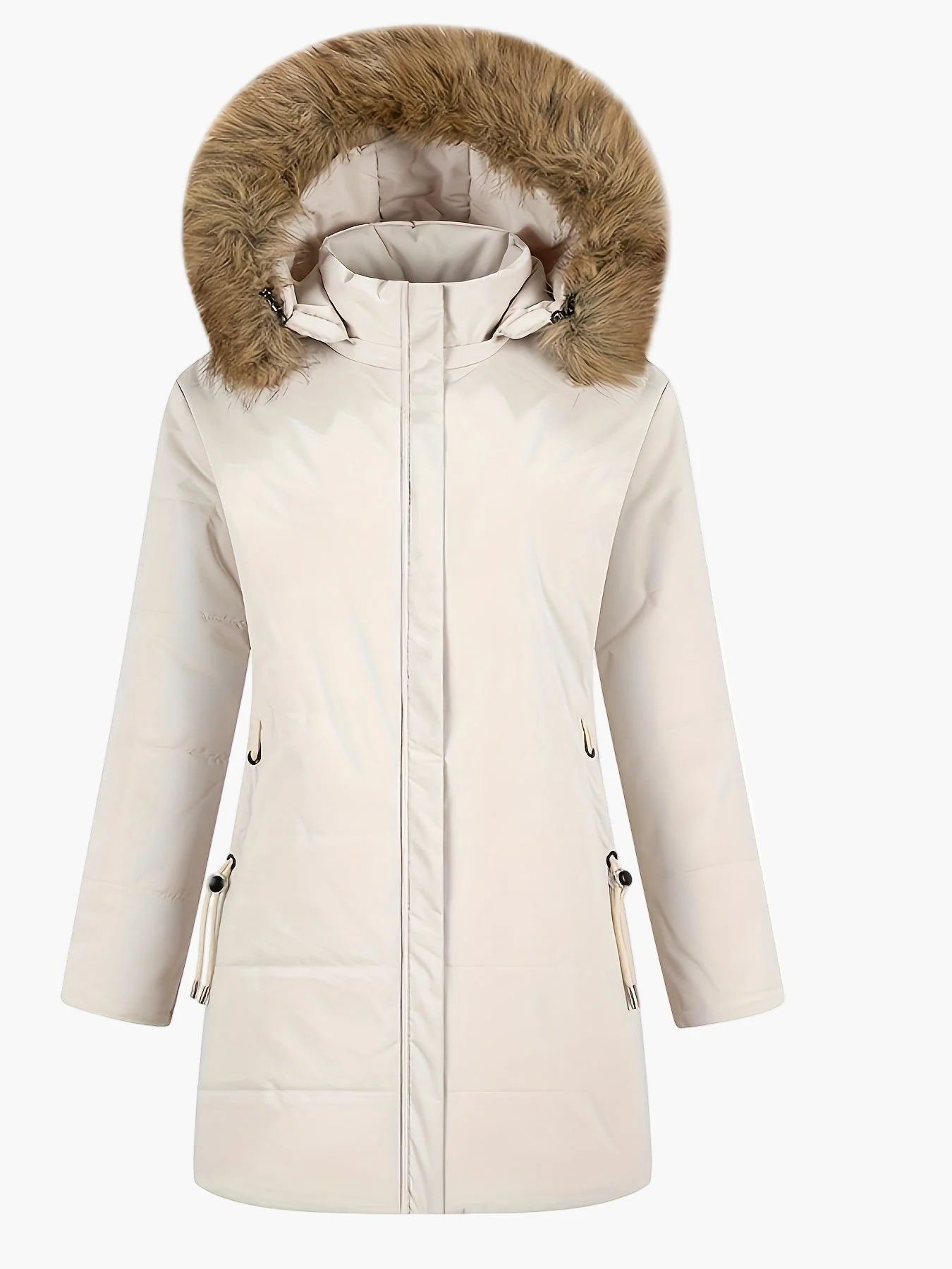 Manteau d'hiver femme style parka avec capuche en fausse fourrure – Élégance chic pour temps froid - Image 6
