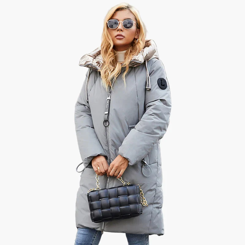 Manteau d'hiver femme style urbain chic avec col large – Idéal pour temps froid - Image 4
