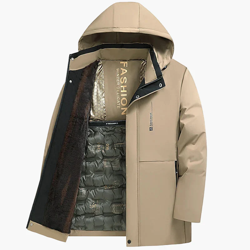 Manteau d'hiver élégant pour homme, coupe droite, style urbain, idéal pour temps froid - Image 2