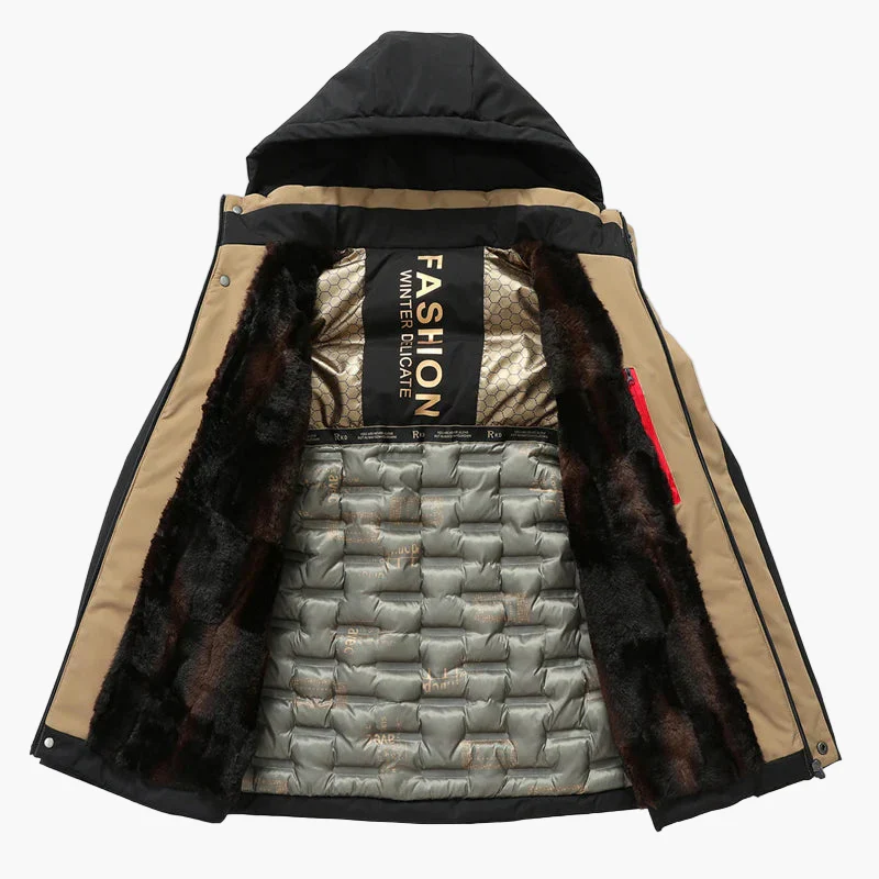 Manteau d'hiver élégant pour homme, coupe droite, style urbain, idéal pour temps froid - Image 3