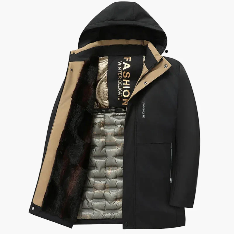 Manteau d'hiver élégant pour homme, coupe droite, style urbain, idéal pour temps froid - Image 4