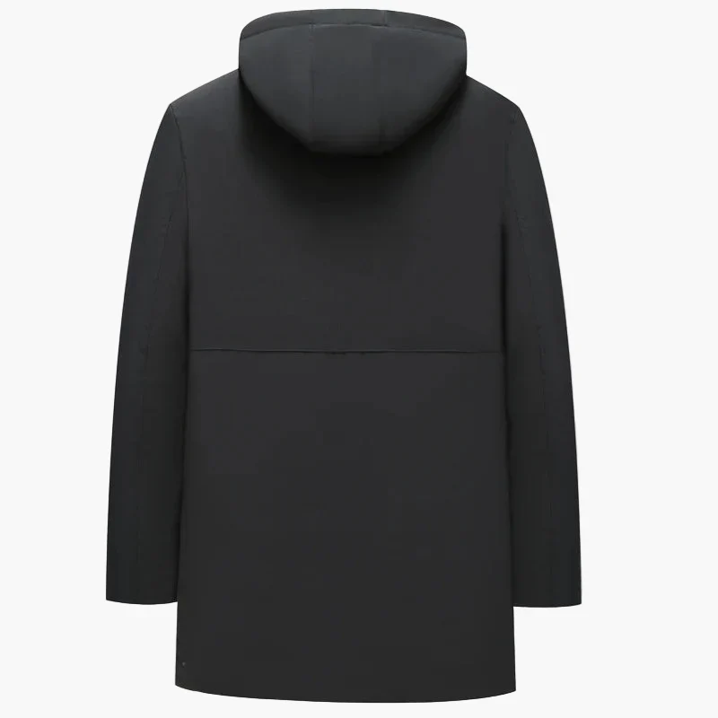 Manteau d'hiver élégant pour homme, coupe droite, style urbain, idéal pour temps froid - Image 5