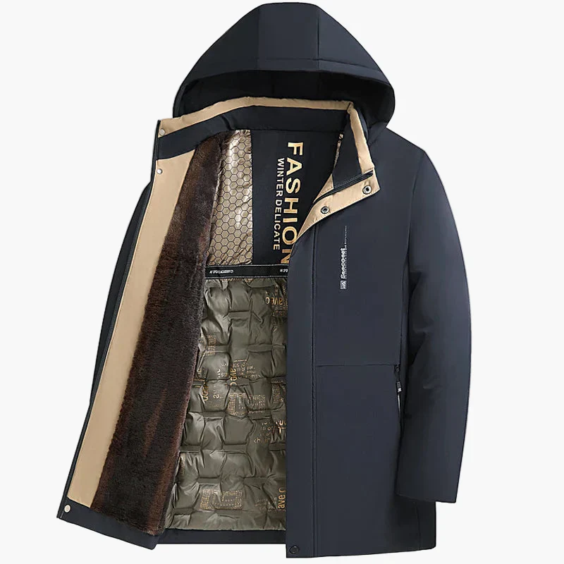 Manteau d'hiver élégant pour homme, coupe droite, style urbain, idéal pour temps froid - Image 6