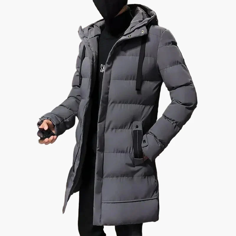 Manteau d'hiver homme style long urbain avec capuche - Mode décontractée et chaude - Image 6
