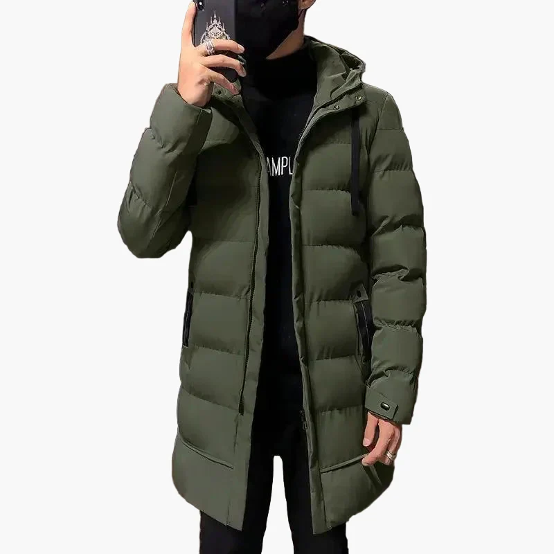 Manteau d'hiver homme style long urbain avec capuche - Mode décontractée et chaude - Image 7