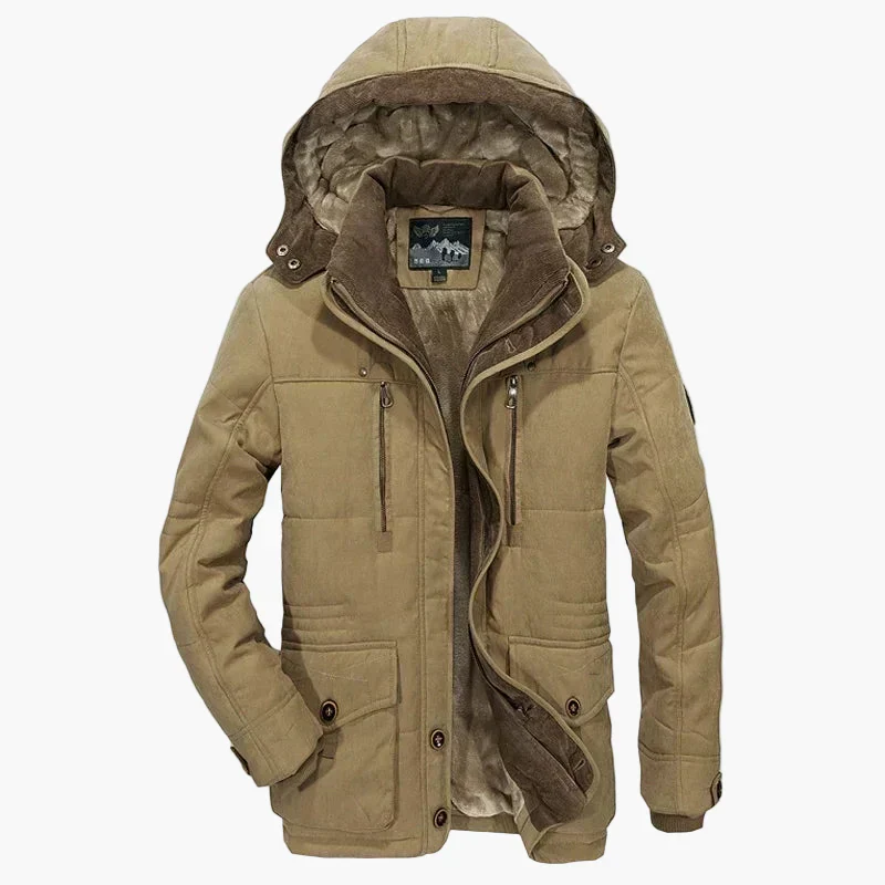 Manteau d'hiver homme style urbain avec capuche et doublure chaude - Image 4