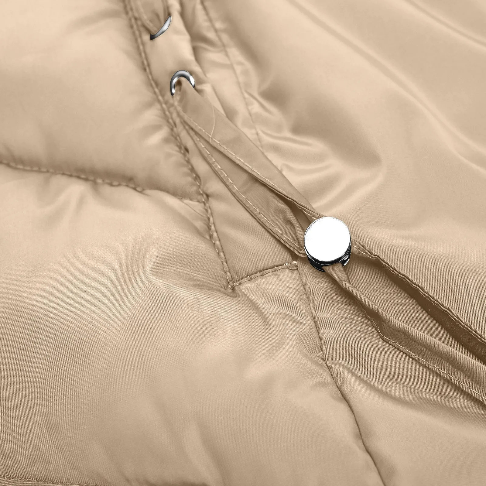 Manteau d'hiver long femme à capuche style doudoune coupe-vent élégant - Image 5