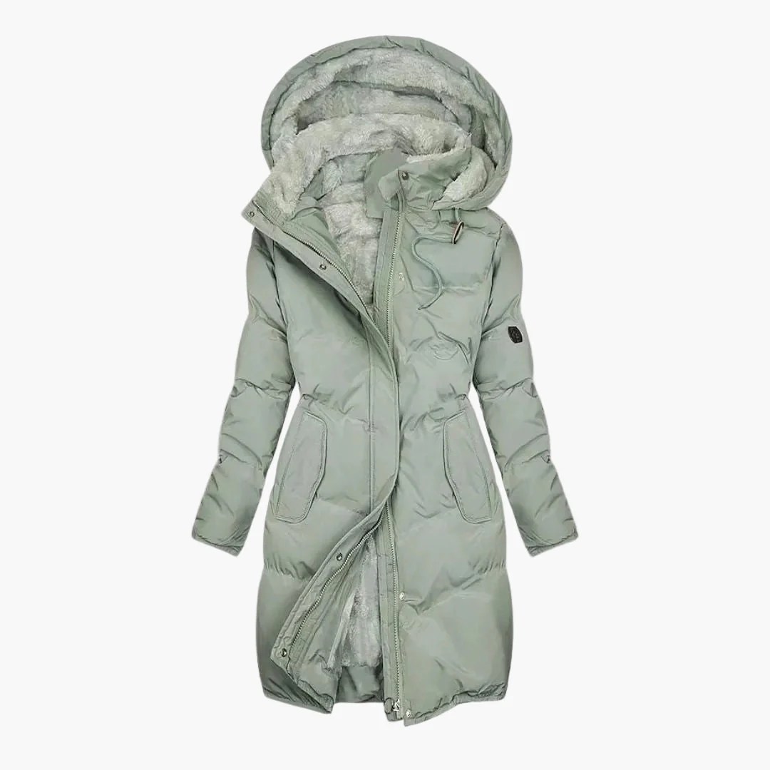 Manteau d'Hiver Long Femme Élégant avec Capuche et Doublure Chaude - Idéal Quotidien & Extérieur - Image 2