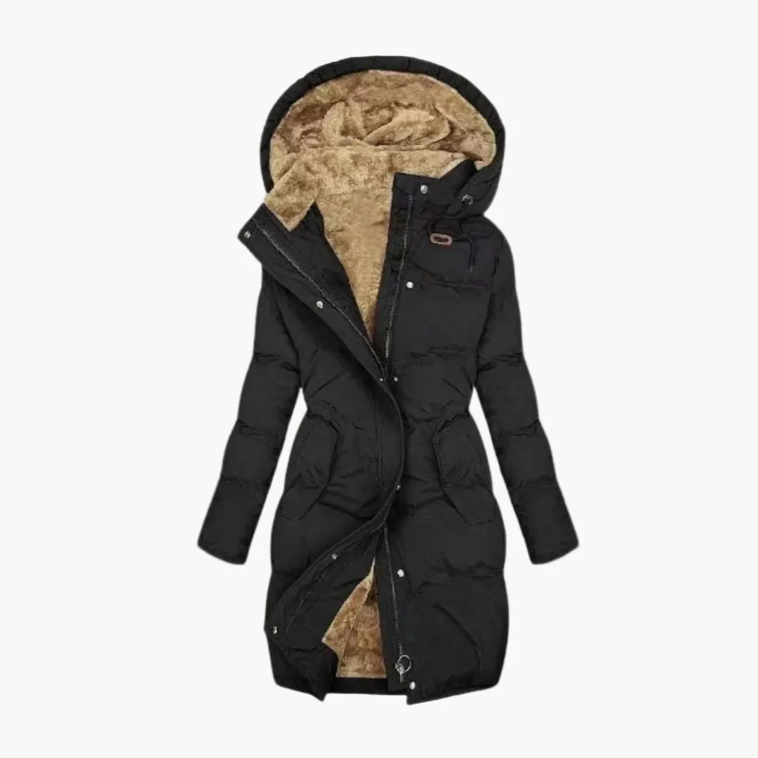 Manteau d'Hiver Long Femme Élégant avec Capuche et Doublure Chaude - Idéal Quotidien & Extérieur - Image 3