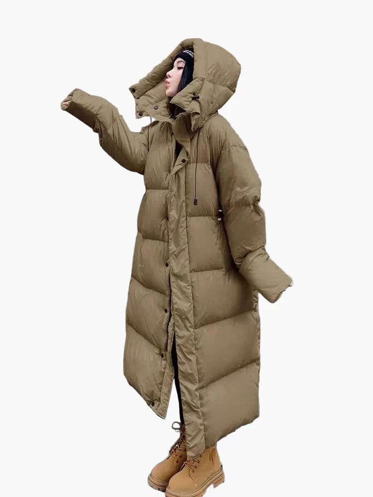 Manteau d’Hiver Long Matelassé Femme avec Capuche - Style Décontracté et Chaud - Image 2