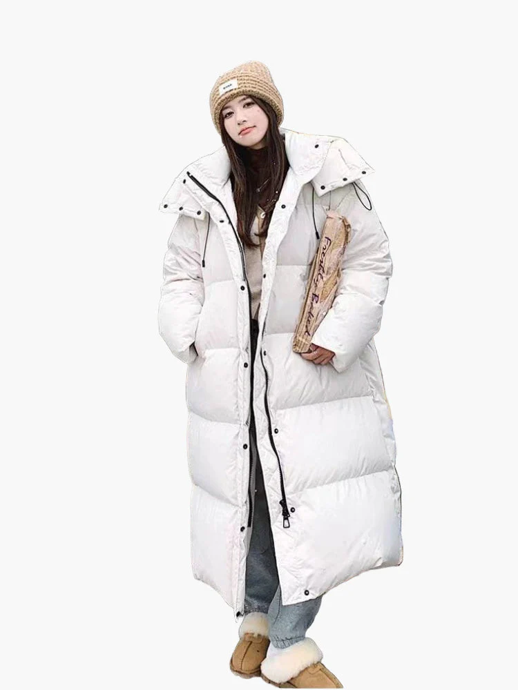 Manteau d’Hiver Long Matelassé Femme avec Capuche - Style Décontracté et Chaud - Image 3