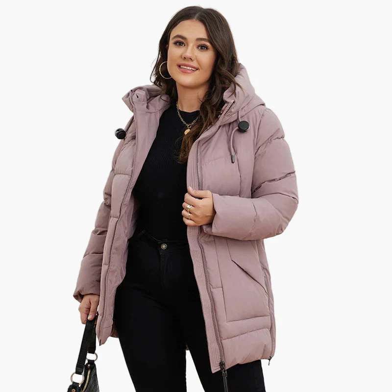 Manteau d'hiver matelassé à capuche pour femme, style moderne et confort quotidien - Image 3