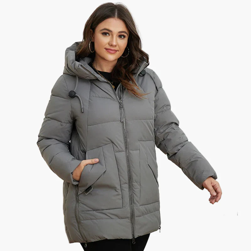 Manteau d'hiver matelassé à capuche pour femme, style moderne et confort quotidien - Image 8