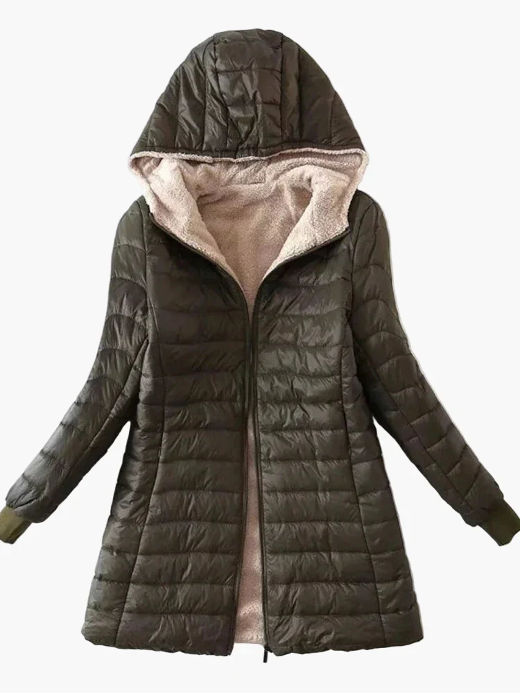 Manteau d'hiver matelassé à capuche pour femme, style urbain décontracté - Image 5