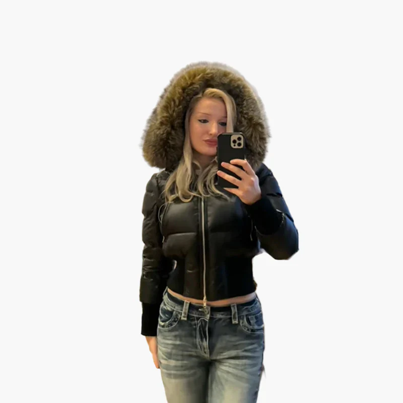 Manteau d'hiver matelassé femme à capuche style urbain chaud et tendance - Image 4