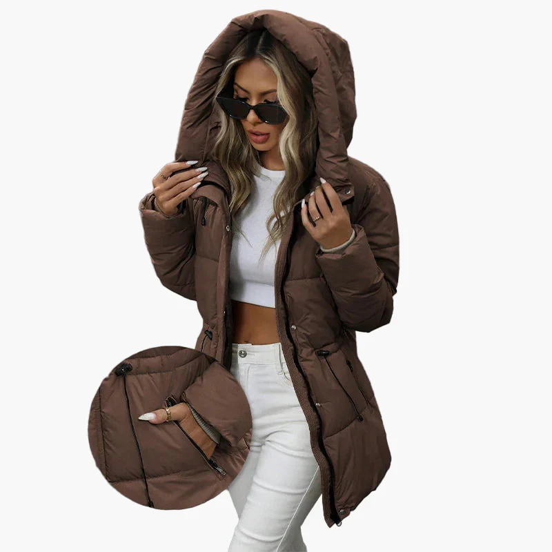 Manteau d'hiver matelassé femme à capuche style urbain chaud et tendance - Image 5