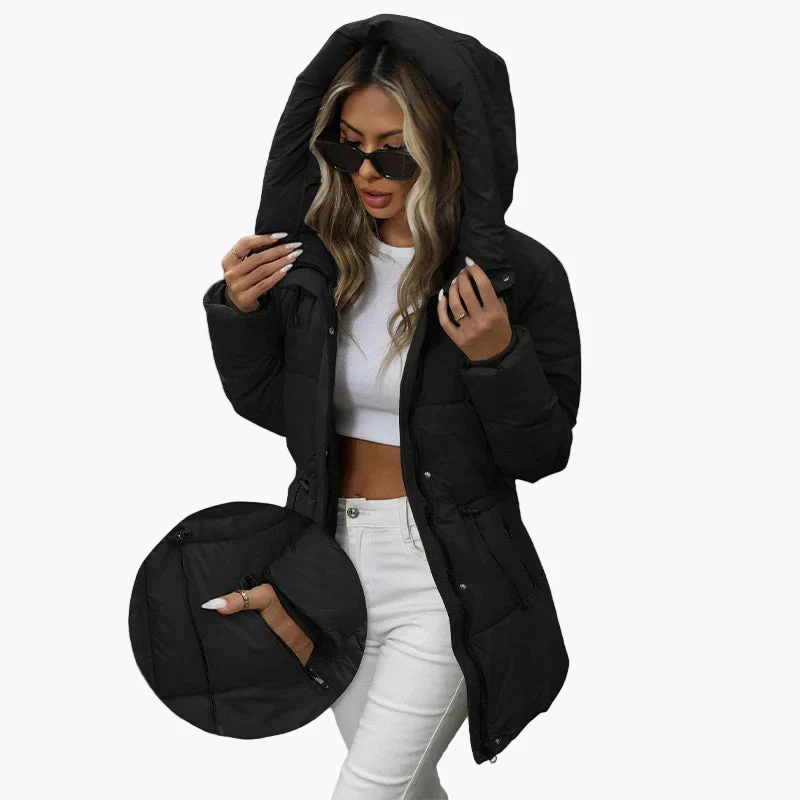 Manteau d'hiver matelassé femme à capuche style urbain chaud et tendance - Image 6