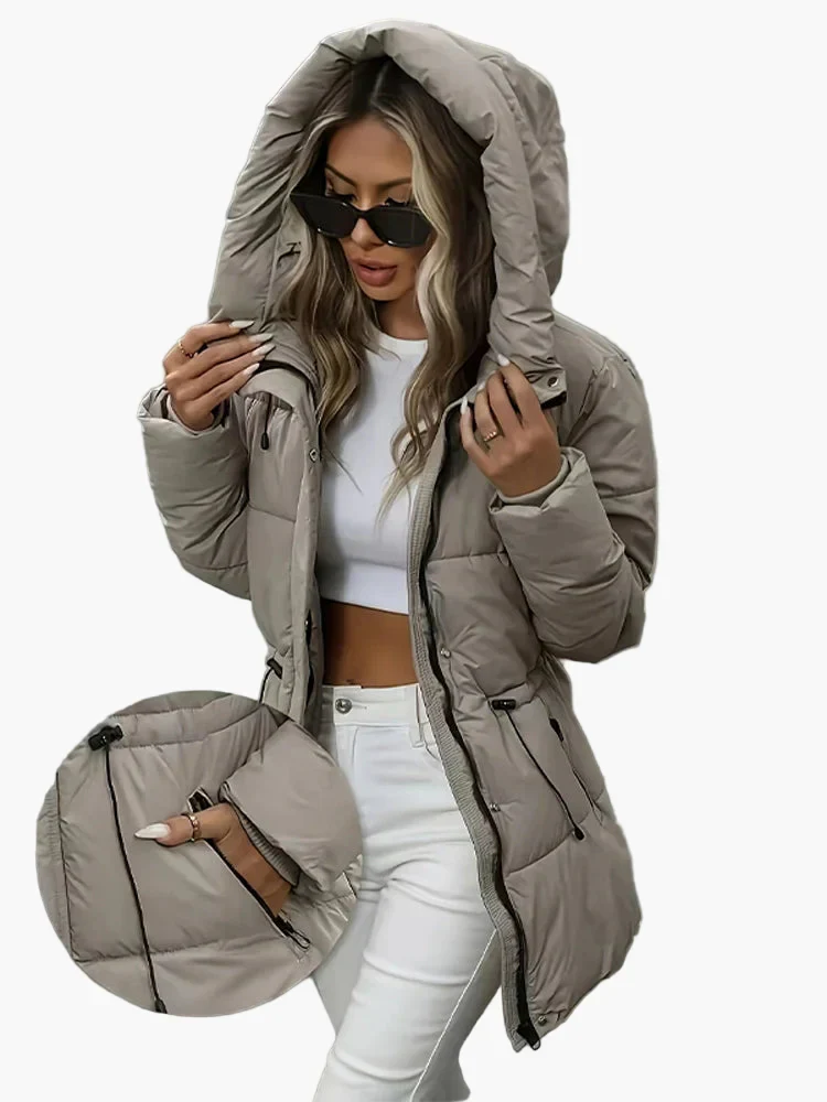 Manteau d'hiver matelassé femme à capuche style urbain chaud et tendance - Image 7