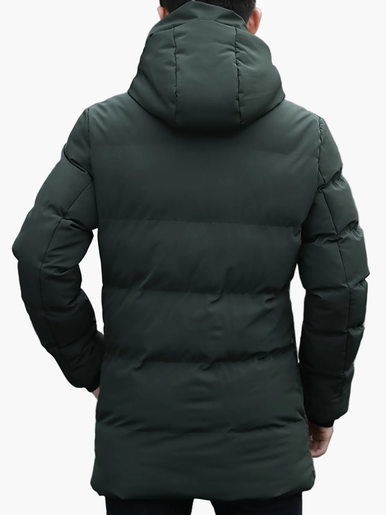 Manteau Homme Long à Capuche Style Urbain pour Hiver et Quotidien - Image 4