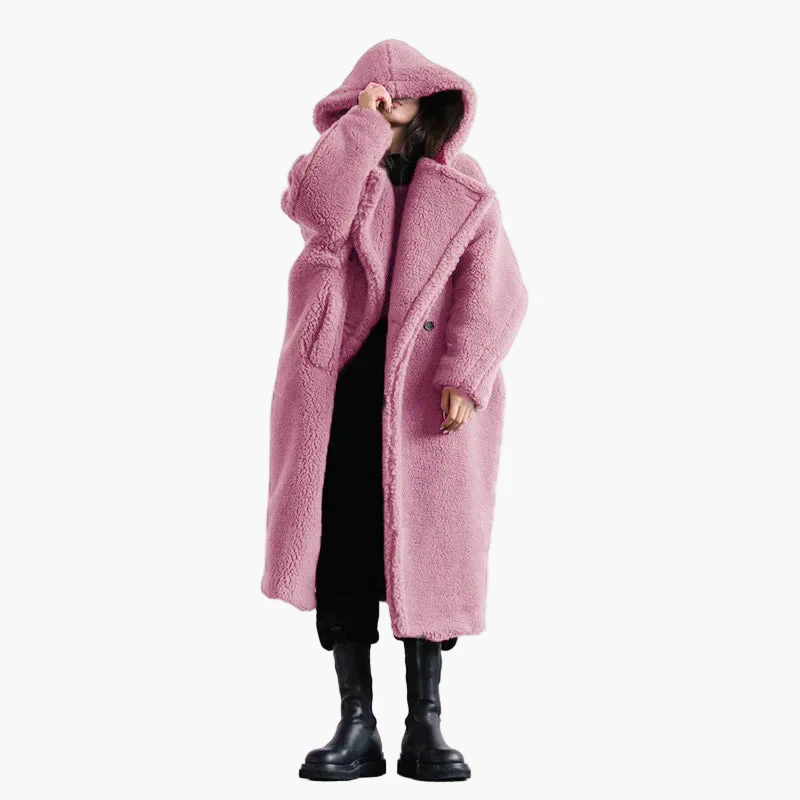 Manteau long à capuche style cocon pour femme – Élégance urbaine et confort oversize - Image 2